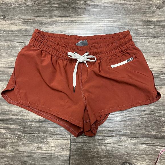 Vuori Pants - Vuori Clementine Womens Running Shorts Brown Orange Rust 2.5” Inseam Lined Sz XS